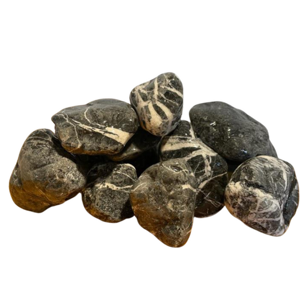 Tumbled Black Storm Stone – The Gardens Nursery