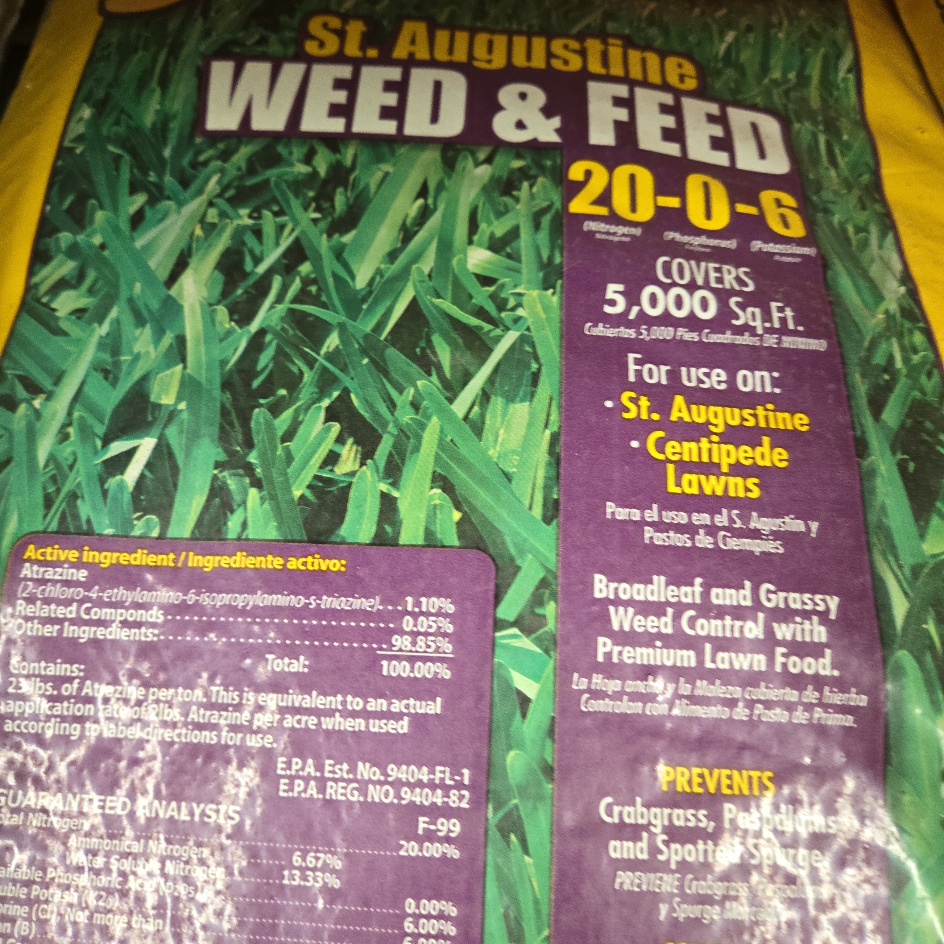 atrazine herbicide st augustine grass Sunniland St. Aug Weed & Feed-20lbs. – The Gardens Nursery