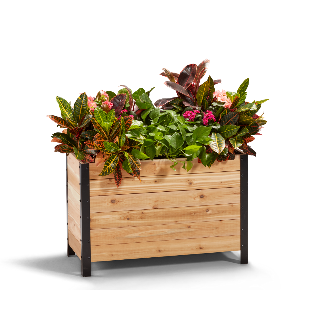 UNHO Wood Planter Box Raised Garden Bed – 12/24/36 Inch Sizes For Flowers, Herbs, Vegetables
