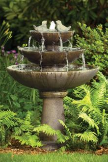 Tranquillity Spill Fountain with Birds