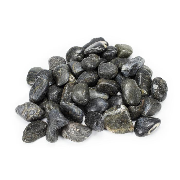 Decorative River Pebbles - Black 22Lb Bag