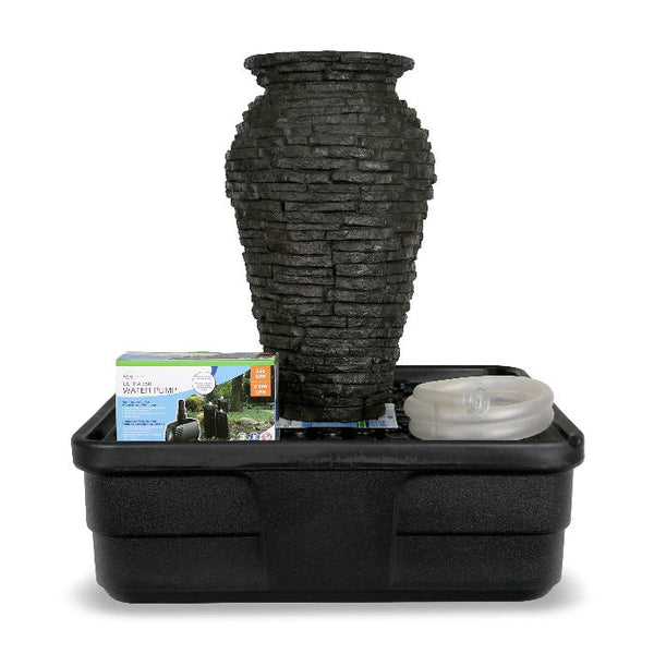 Stacked Slate Urn Fountain Kit 24″ H (61 cm)