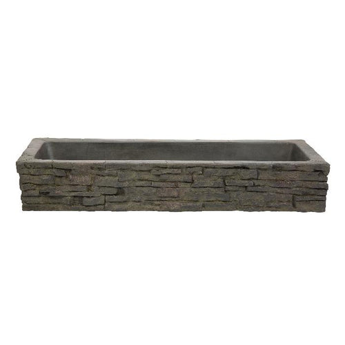 Stacked Slate Wall Topper Straight Quad-Spill