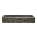 Stacked Slate Wall Topper Straight Quad-Spill