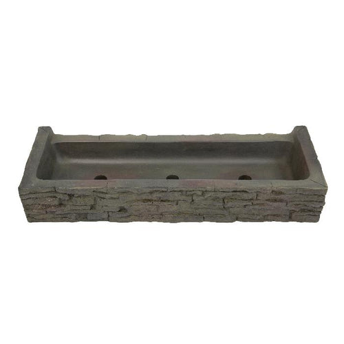 Stacked Slate Wall Topper Straight Front-Spill