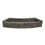 Stacked Slate Wall Topper Curved Rear-Spill