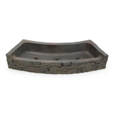 Stacked Slate Wall Topper Curved Rear-Spill