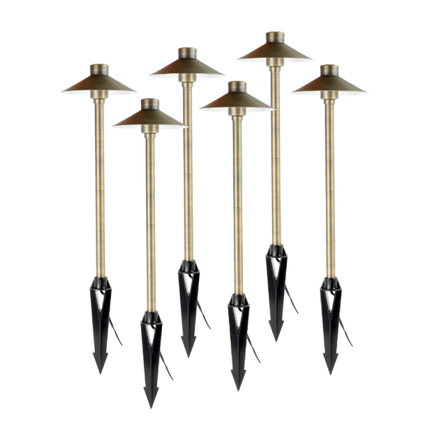 Hat Top Path and Area Landscape Light - LED Light 6-Pack