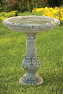 28" Victorian Fern Leaf Birdbath