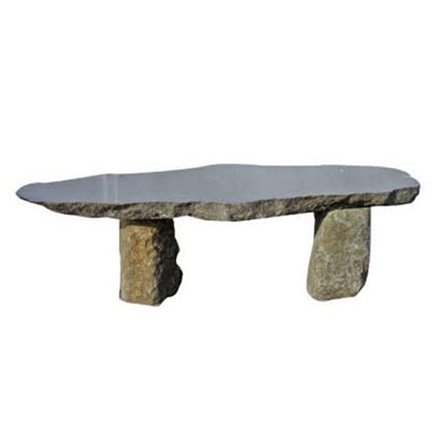 Black Granite Bench with natural legs 50-55" (130-140cm)