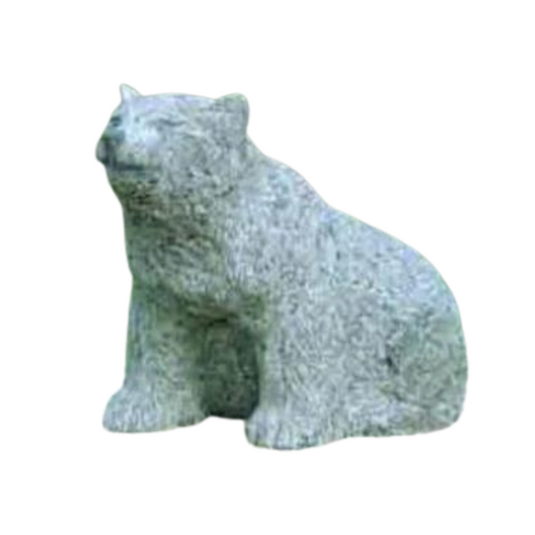 Blue Limestone Bear Statue Height 35" (90cm)