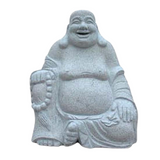 Grey Granite Laughing Buddha Statue 24" (60cm)