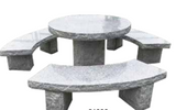 Grey Granite Table with 3 Seats   30" (75cm) diameter