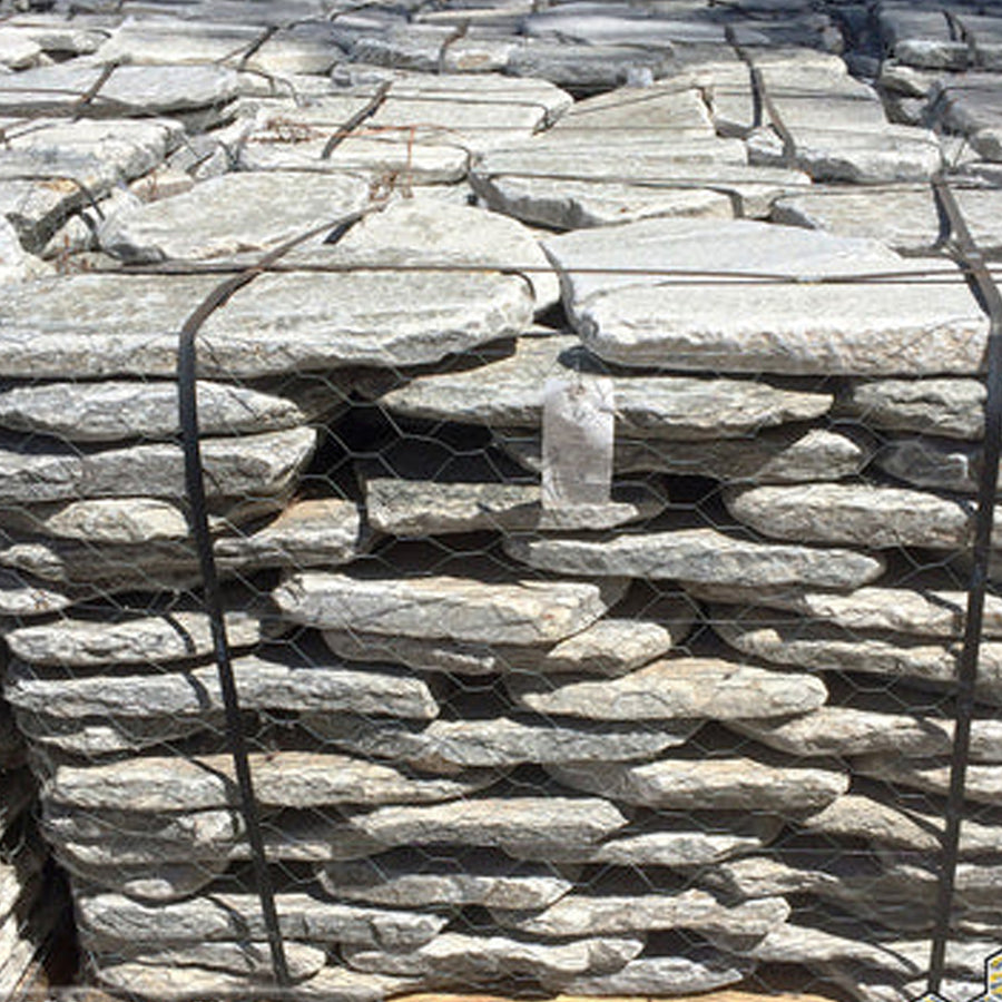 Quartzite Flagstone Tumbled Stepping Stone Silver - Size 1 1/2" - 2"
