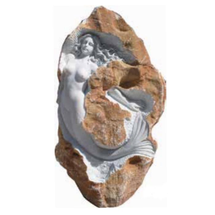 Marble rock mermaid statue 55" (140cm) height