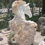 White Marble Rock Horse Head Statue 59"-66" (150-170cm)