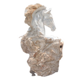 White Marble Rock Horse Head Statue 59"-66" (150-170cm)