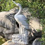 White Marble Water Bird Statue Height 35" (90cm)