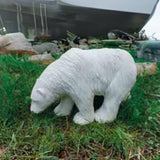 White Marble Bear Statue Length 35" (90cm)