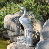 White Marble Water Bird Statue Height 35" (90cm)