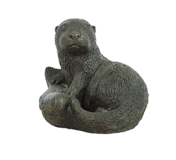 Statue - Baby Otter with Fish