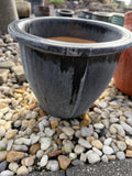 Small Round Glazed Black Pot