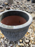 Small Round Glazed Blue Green Pot