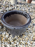 Small Round Glazed Dark Brown