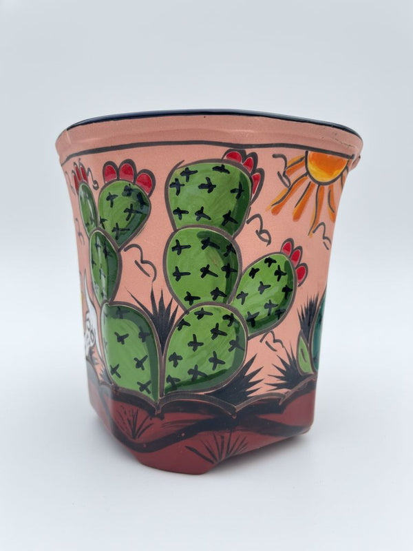 Brown Clay Cactus Planter Medium