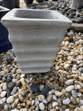 Small Square Glazed White Pot
