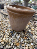 Small Round Glazed Light Brown Pot