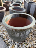 Medium Round Glazed Dark Green Pot