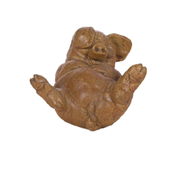 Statue - Pig Laughing on Back