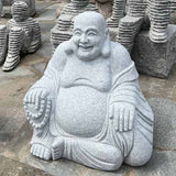 Grey Granite Laughing Buddha Statue 24" (60cm)