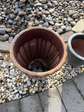 Small Tall Round Glazed Brown Pot