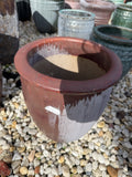 Medium Round Tall Glazed Brown Pot