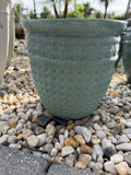 Small Round Glazed Teal Pot