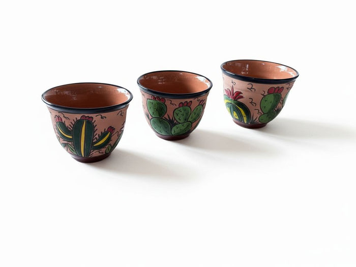 Set of 3 Brown Clay Pots