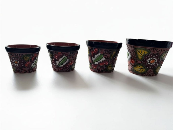 Set of 4 Brown Planters