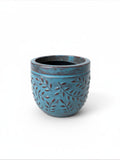 Large Pot with Textured Floral Pattern