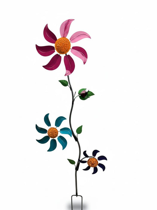 3 Flower Windmill Stake