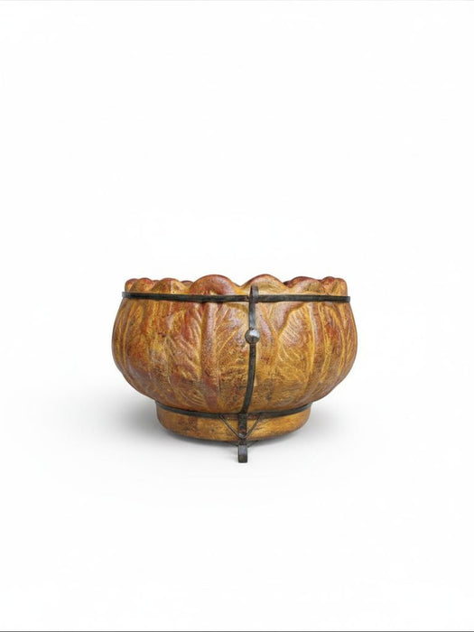 Large Pot With Metal Accents