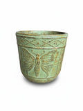Large Pot with Texured Butterflys