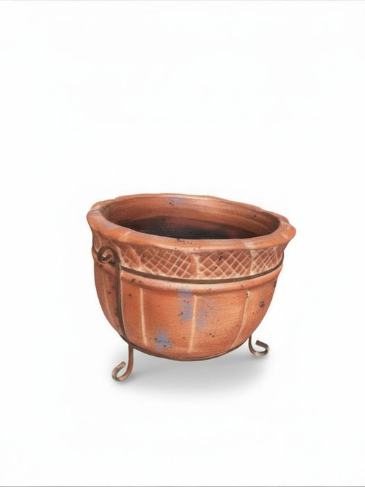 Medium Pot with Metal Accents