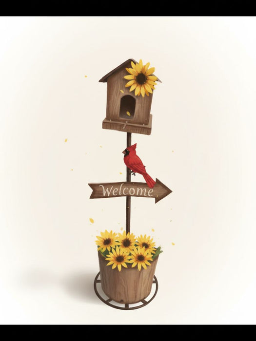 Welcome sign with Cardinal