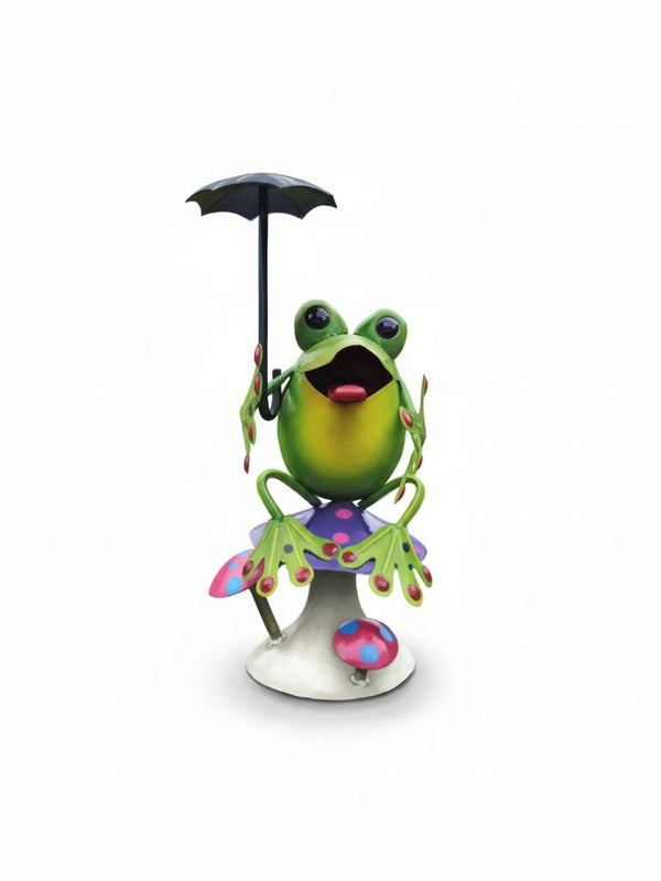 Whimsical Frog with Umbrella