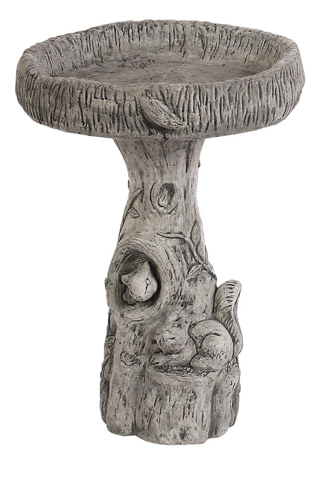 Birdbath - Tiny Fancy Squirrel/Wood